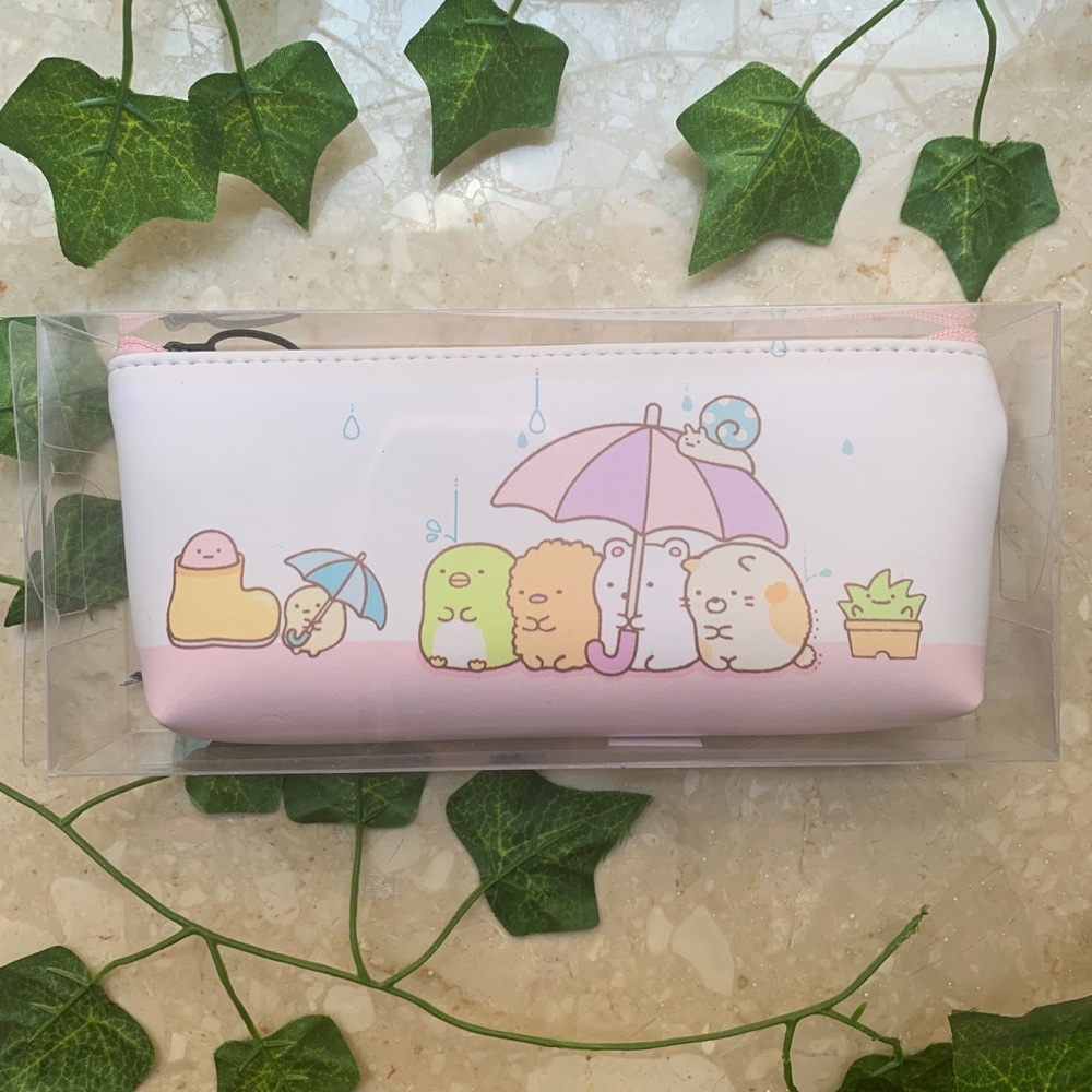 New Pink Sumikko Gurashi Kawaii Pencil Makeup Case - Picture 3 of 4